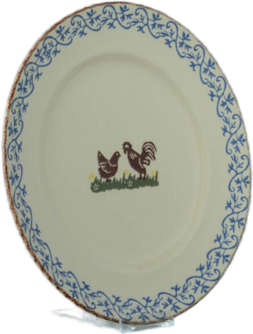 Bch03202 cock and hen dinerplate
