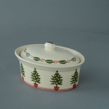 Bch077272 christmas tree oval butter dish