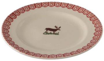 Brd03342 reindeer breakfast plate