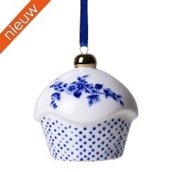 Dbk901227 cupcake kerstornament blauw lint