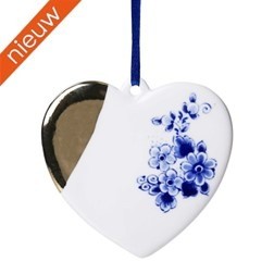 Dbk901229 kersthartje met goud aan blauw lint