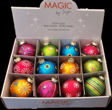 Doos met kerstballen magic
