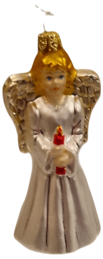 Hwe2408031 engel met kaars wit