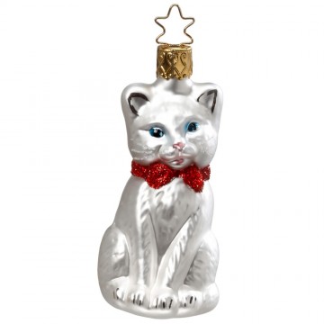 Igd115122 witte poes met rode strik 0