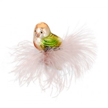 Igv101823 voorjaarslied gekleurd vogeltje witte veren op clips 0