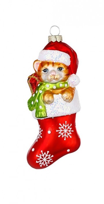 Imd647387 zwarte kat in kerstsok