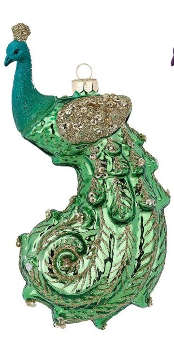 Imv647460 pauw met kroon hangend turkoise groen 0