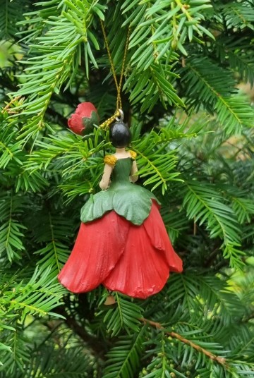 Me1003911 klaproos meisje hangend rood achterzijde