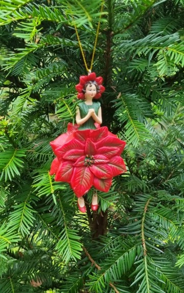 Me100758 kerstroos meisje rood hangend voorkant