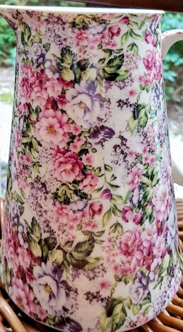 Mk183417 kan roze en paarse divese bloemen zijkant